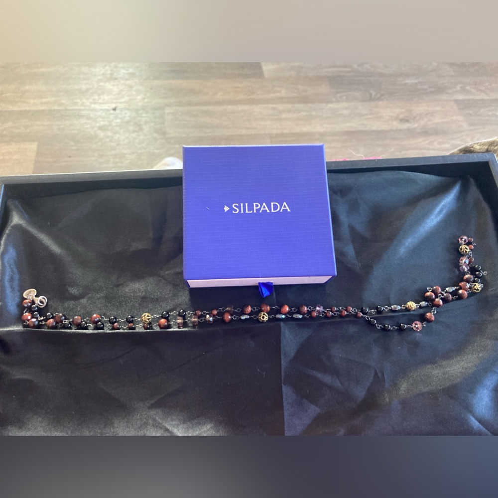 Silpada Burgundy Blush long strand necklace